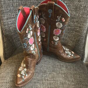Macie Bean Kids Floral Embroidered Boots